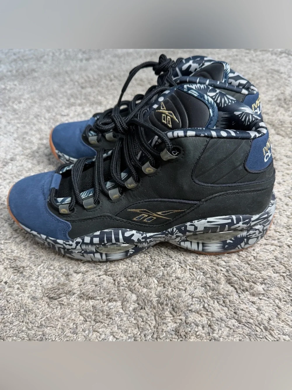 Reebok Question Mid Allen Iverson Roundball Classic sneakers 10 navy black gym